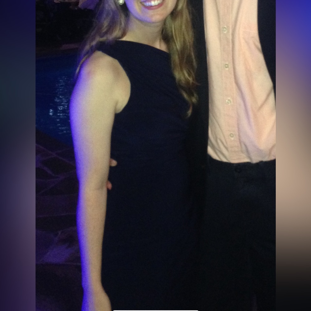 BETSY & ADAM one shoulder navy blue dress - Picture 16 of 16